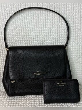 Kate Spade New York Leila Pebbled Leather Medium Flap Shoulder Bag & Wallet